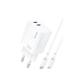 GaN PD30W Duas Portas USB-C + PD Lightning - D205B | IDUSD
